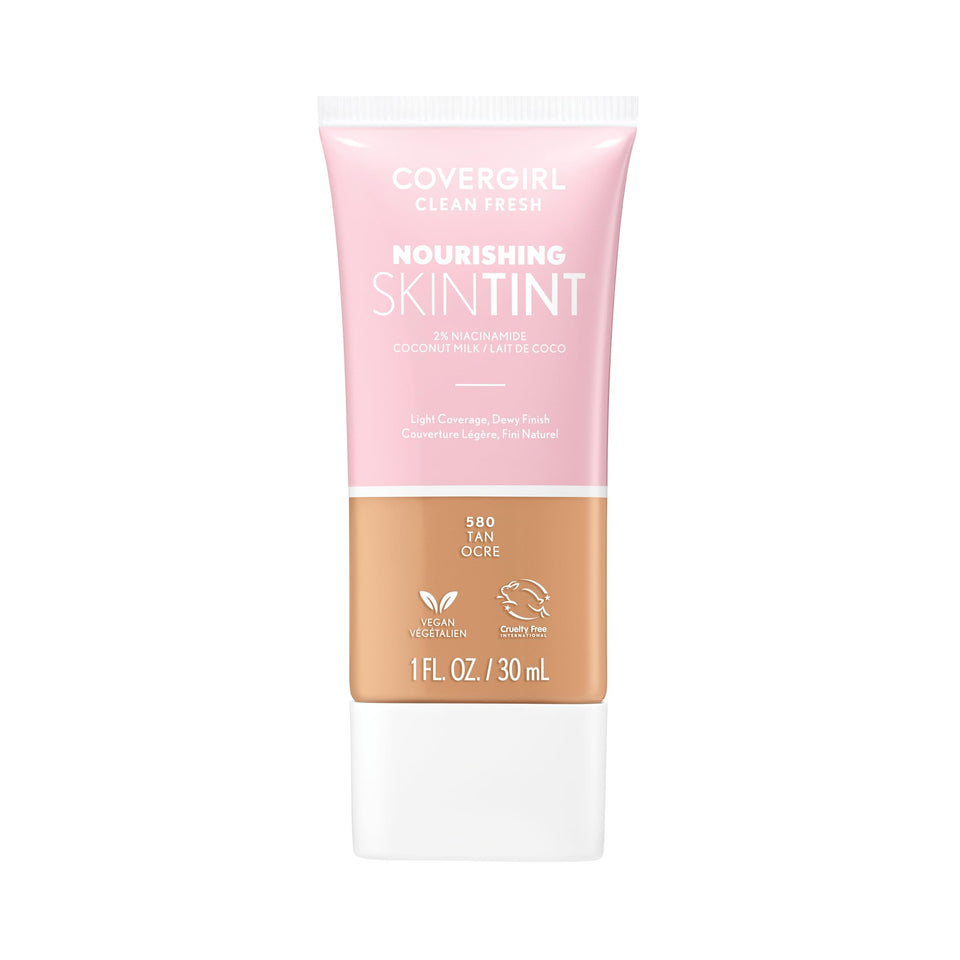 COVERGIRL front packaging showing product name and shade, highlights clean formula