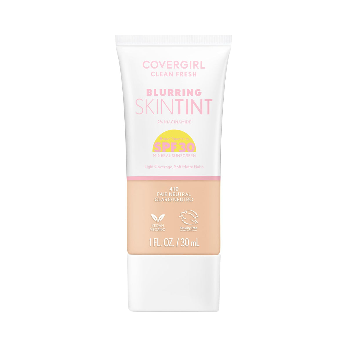 COVERGIRL front packaging showing clean fresh blurring skin tint benefit