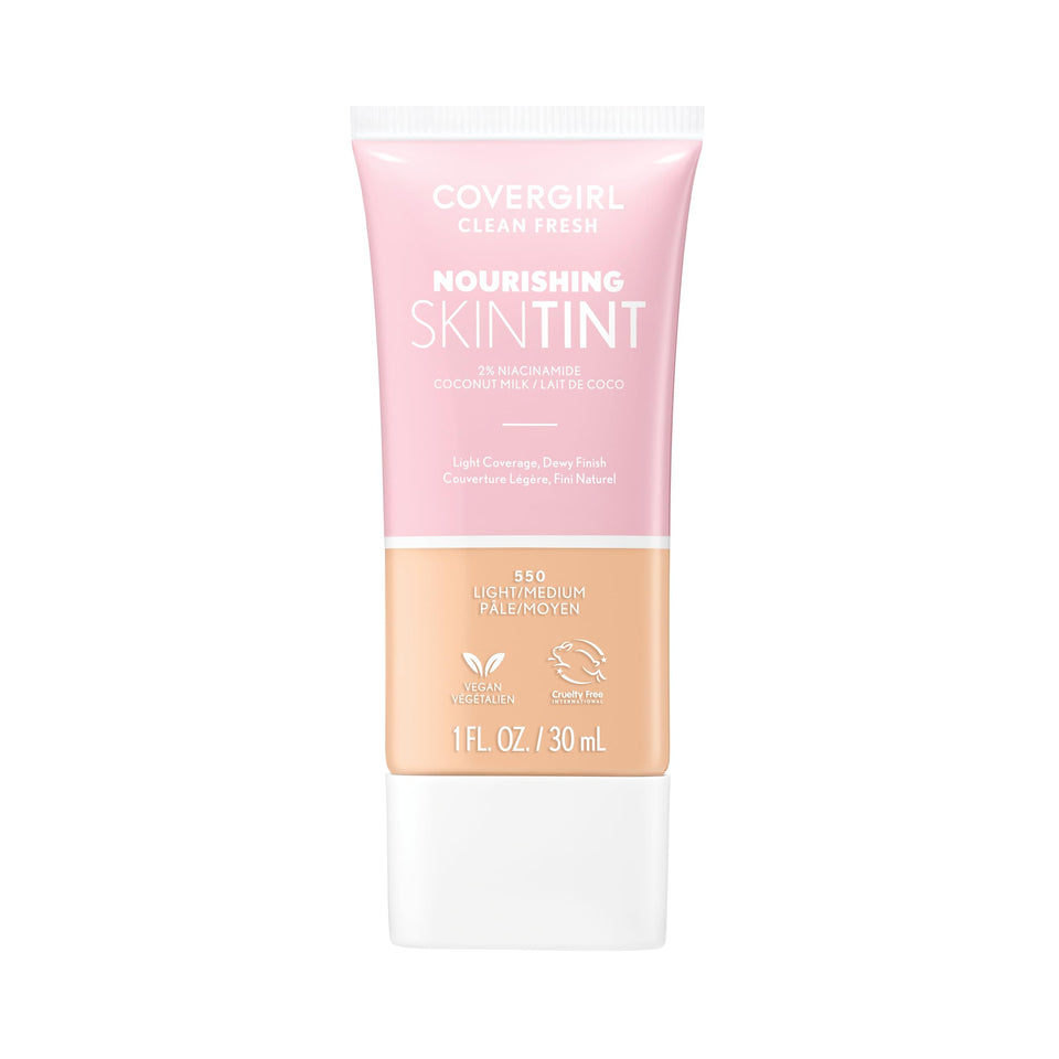 COVERGIRL front packaging showing shade 550 Light/Medium and dewy benefit