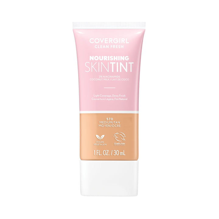 COVERGIRL front packaging showing bottle and shade 570 medium/tan for easy selection