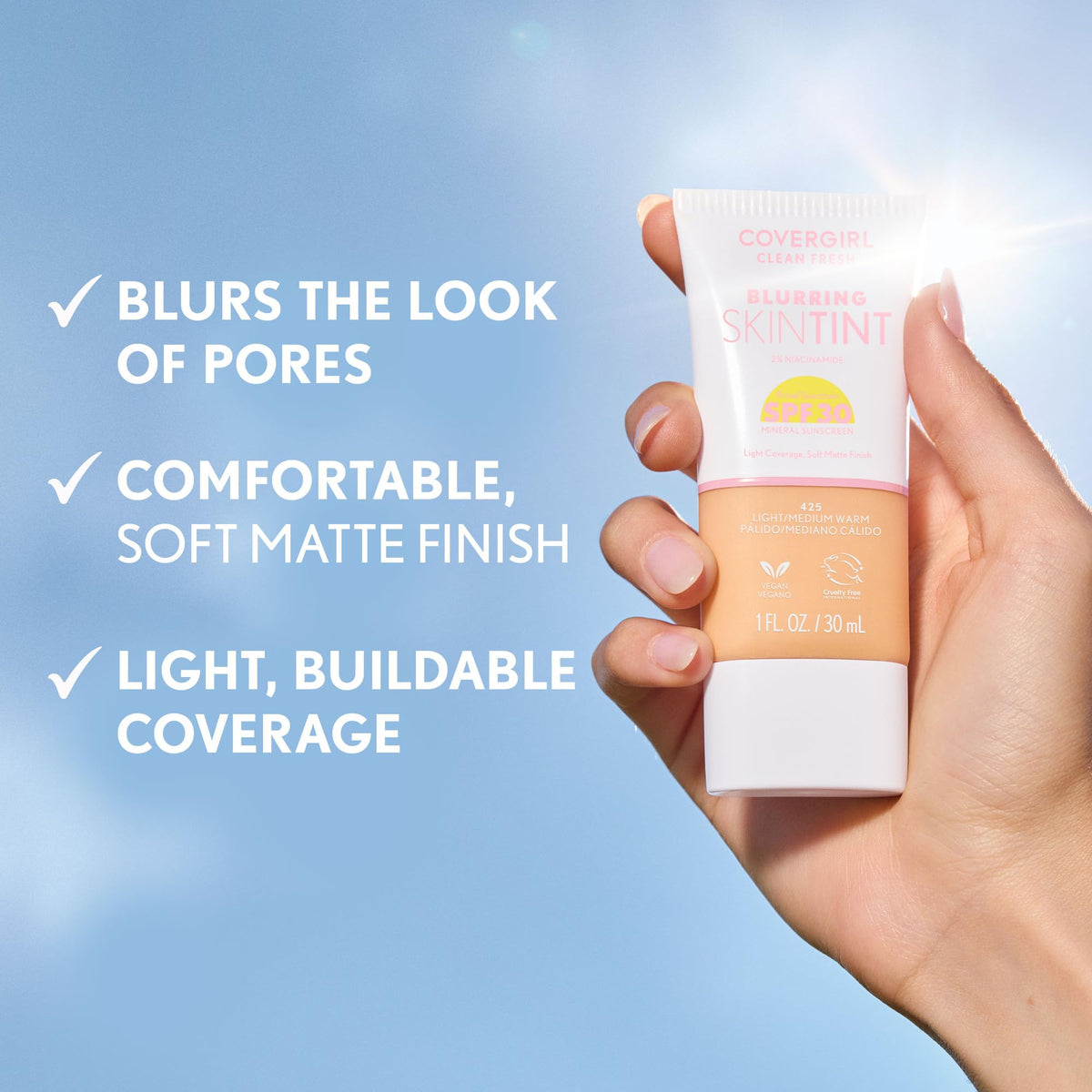 COVERGIRL ingredient visual with niacinamide and licorice for brightening