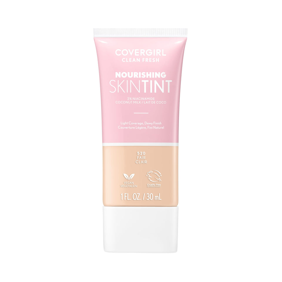 COVERGIRL bottle front packaging showing shade fair and branding for clear choice