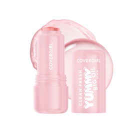 COVERGIRL front view of oil stick showing compact gloss packaging and travel-ready benefit