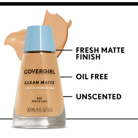 COVERGIRL product label close-up showing shade and ingredient benefit