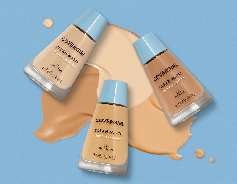 COVERGIRL bottle next to coin to show 1 oz size and portability benefit