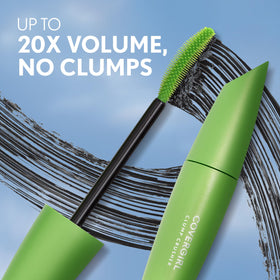 COVERGIRL mascara applied on model showing fuller separated lashes