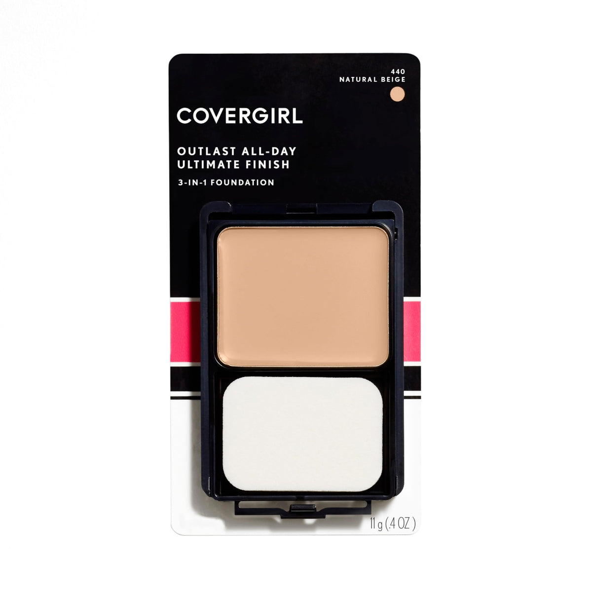COVERGIRL compact front showing Natural Beige and convenient design benefit