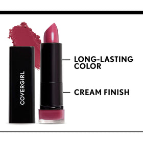 COVERGIRL close-up of lipstick bullet revealing creamy shea butter texture