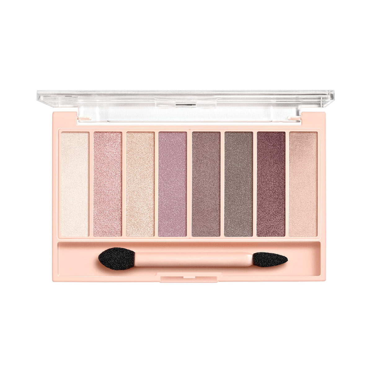 COVERGIRL open palette top view revealing eight rose-toned neutral shades for versatile looks