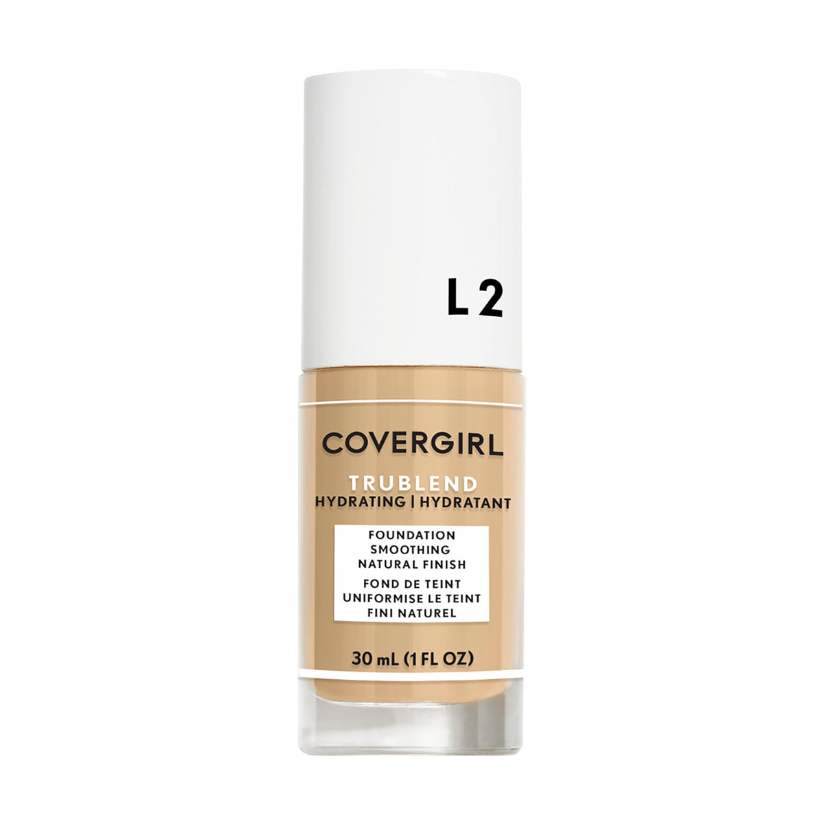 COVERGIRL bottle front packaging showing product and shade for easy identification