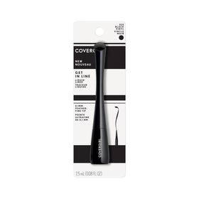COVERGIRL liner size and cap detail showing ergonomic contour grip for steady application