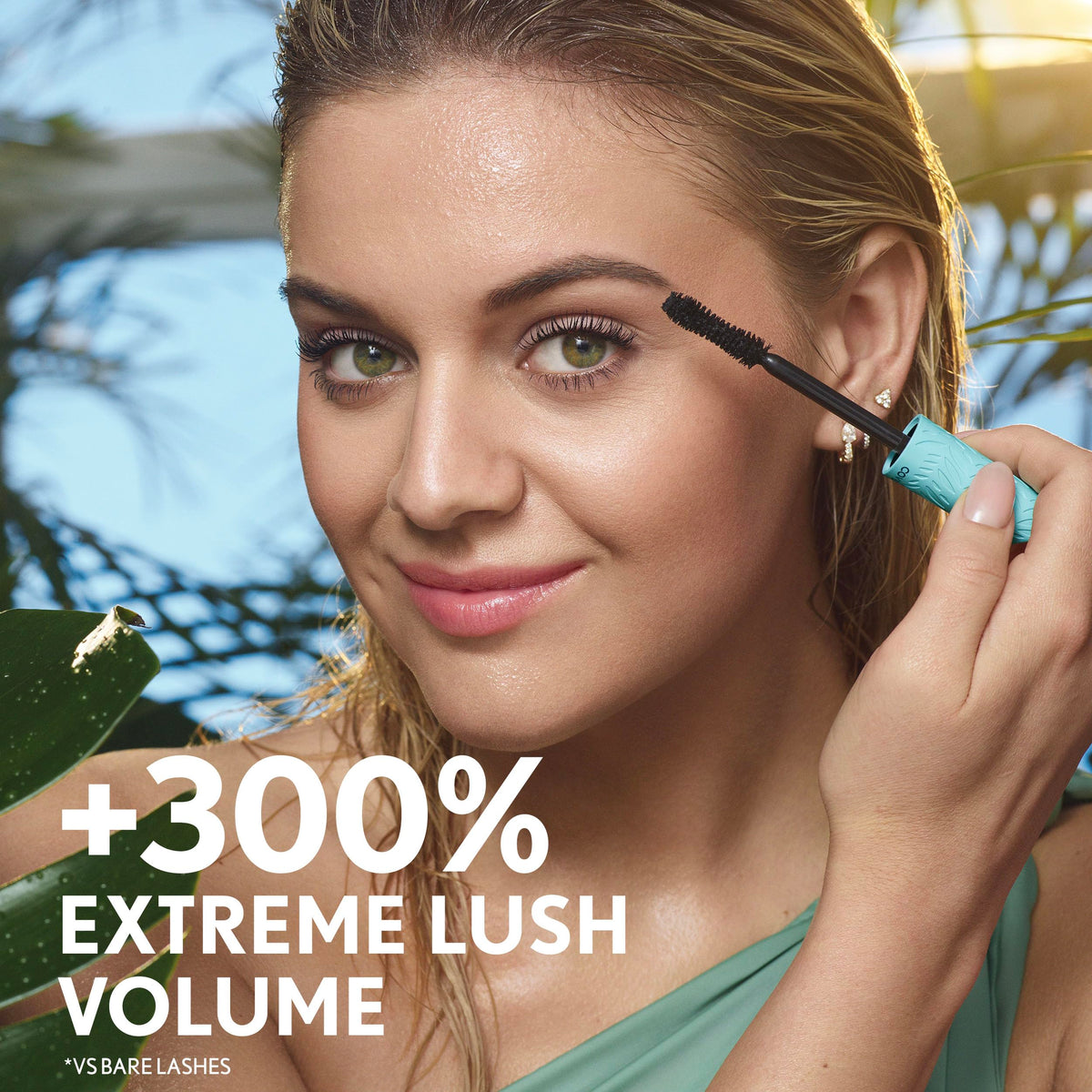COVERGIRL side-by-side before and after lashes showing visible volume