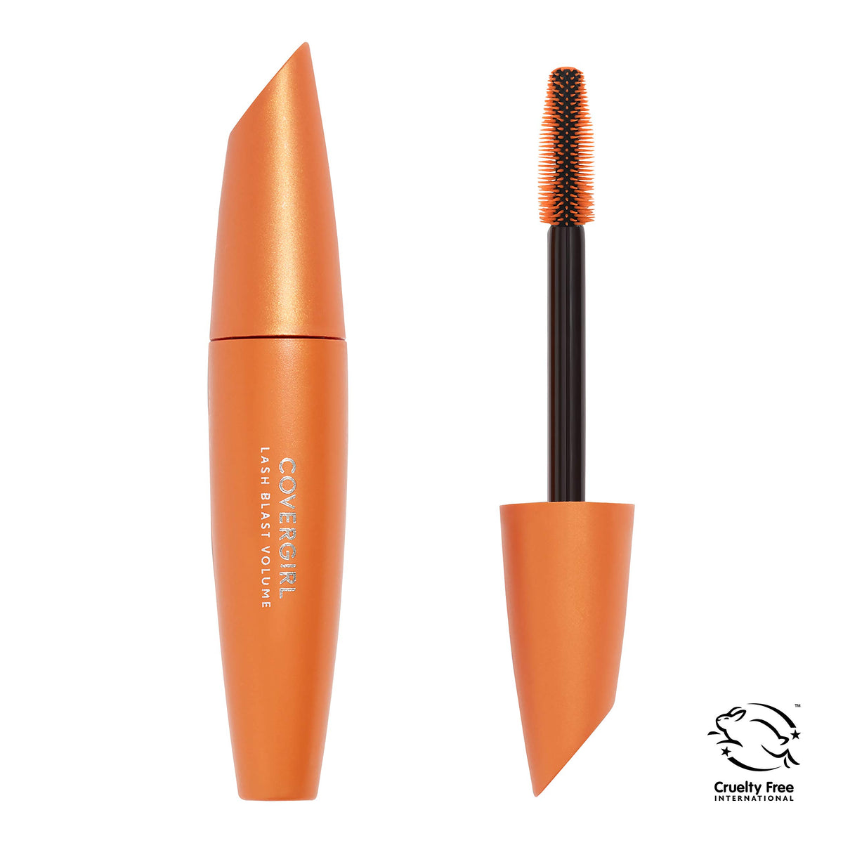COVERGIRL mascara wand close-up displaying brush design for clump-free volume