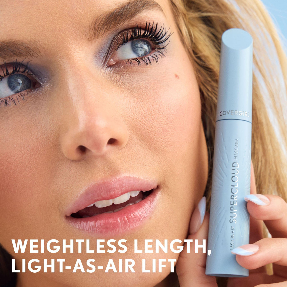 CoverGirl size comparison next to coin showing compact 0.33oz tube benefit travel-friendly