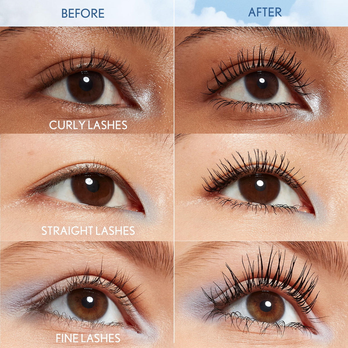 CoverGirl mascara swiped stroke on skin showing smooth pigmented finish benefit rich color