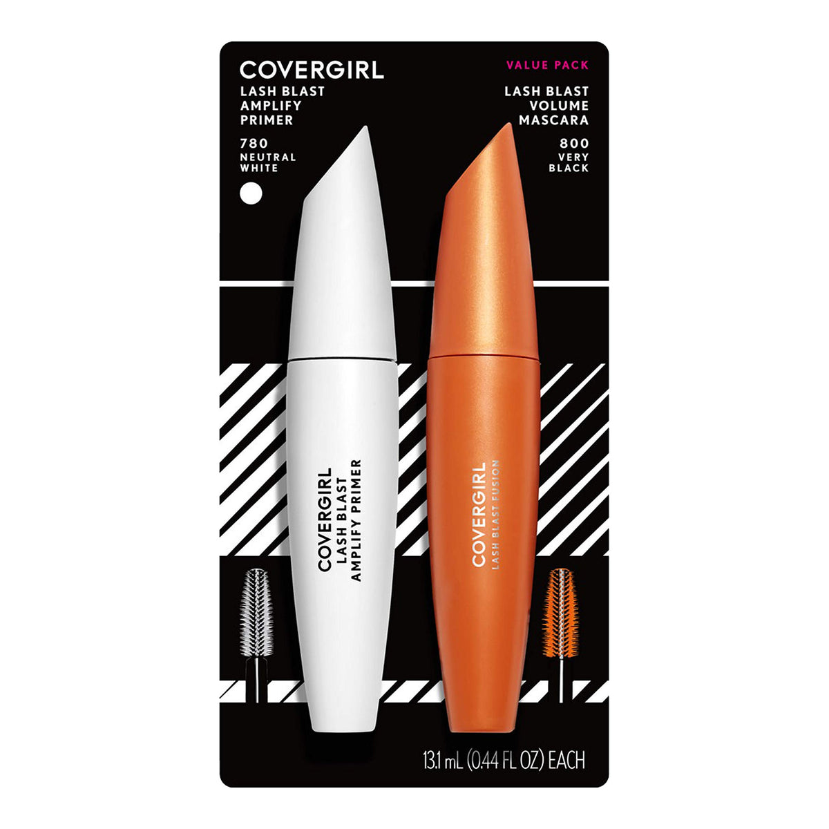 COVERGIRL twin pack front view showing sleek packaging and Very Black shade benefit