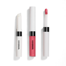 COVERGIRL color stick and topcoat open side-by-side, demonstrating easy two-step use