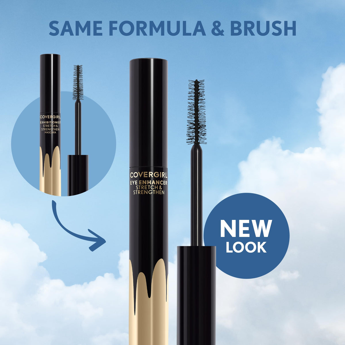 COVERGIRL mascara swatch showing smooth, lightweight formula for buildable length