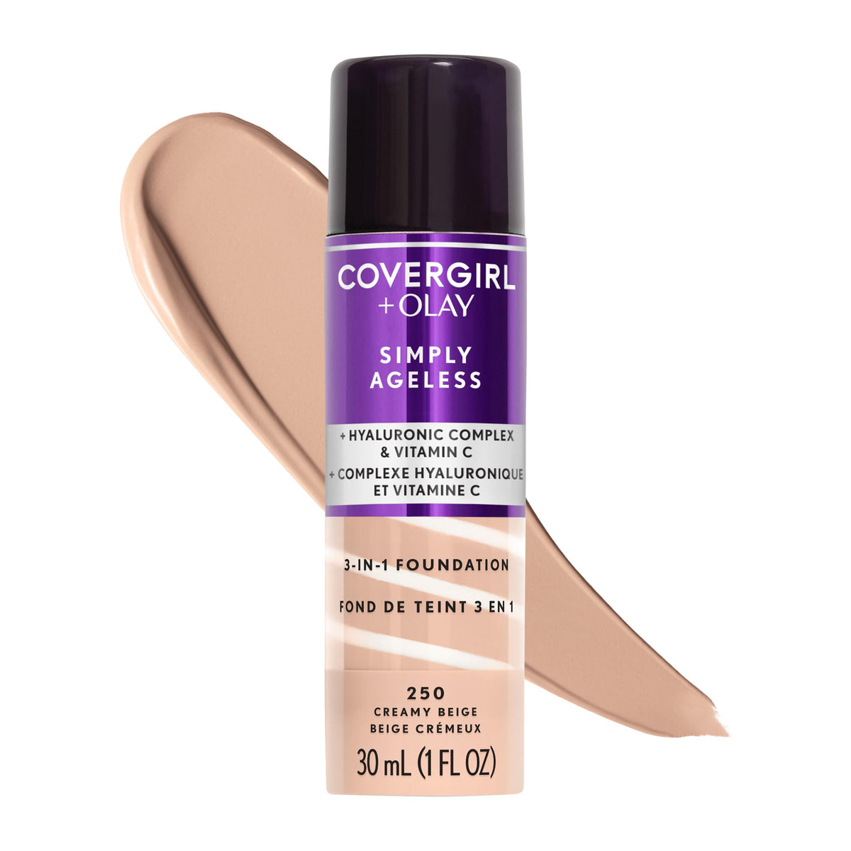 COVERGIRL & Olay front packaging showing product and shade information for confidence