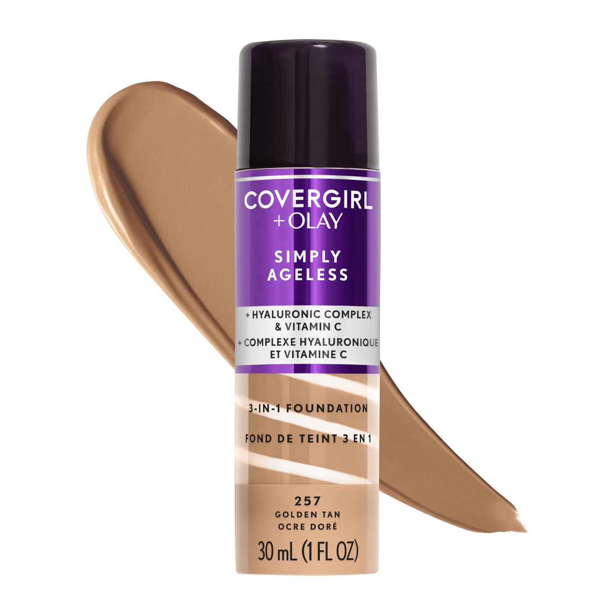 COVERGIRL & Olay front packaging showing shade 257 and matte finish benefit