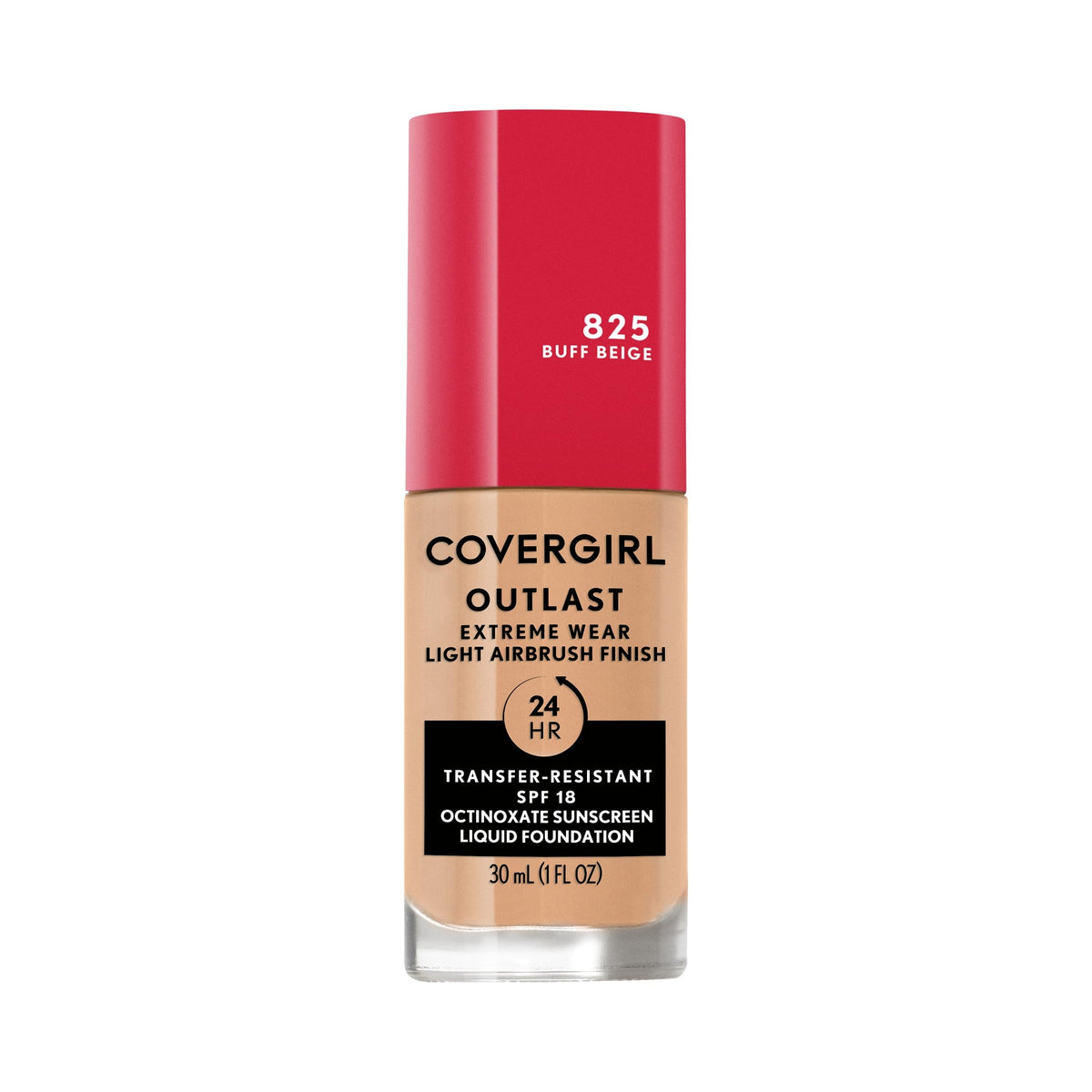 COVERGIRL bottle front view showing shade label and benefit