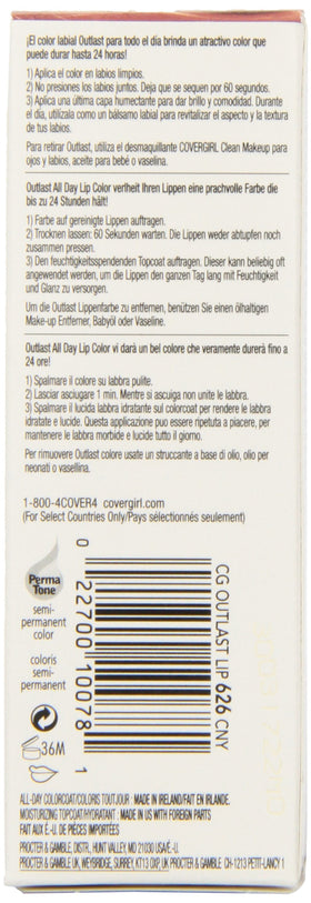 COVERGIRL Outlast worn on lips in lifestyle setting demonstrating long-wear benefit