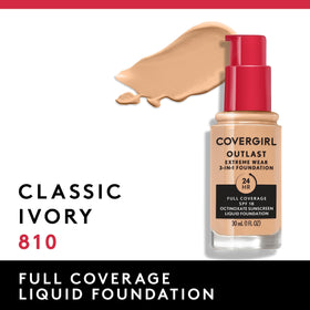 covergirl foundation texture swatch on wrist showing blendable full coverage