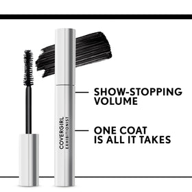 COVERGIRL tube beside ruler showing compact 0.3 fl oz size and travel convenience