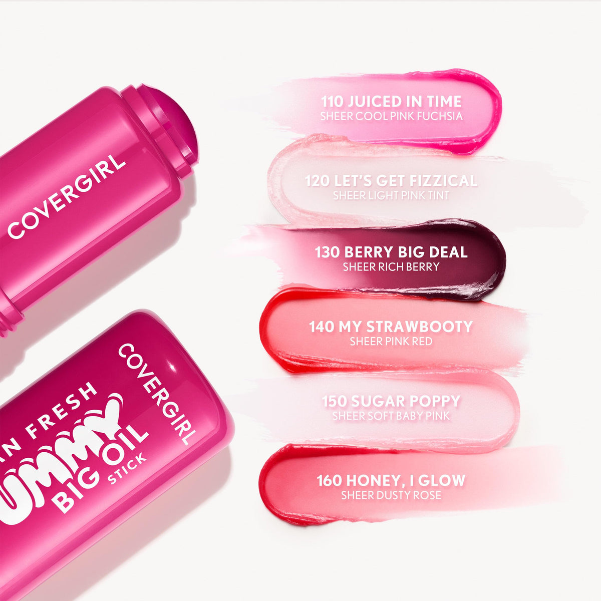 COVERGIRL stick side profile with cap off showing product bullet and color