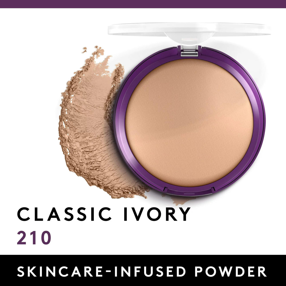COVERGIRL compact open revealing pressed powder pan and applicator for easy touch-ups