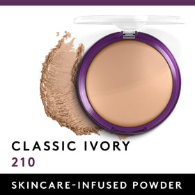 COVERGIRL compact open revealing pressed powder pan and applicator for easy touch-ups