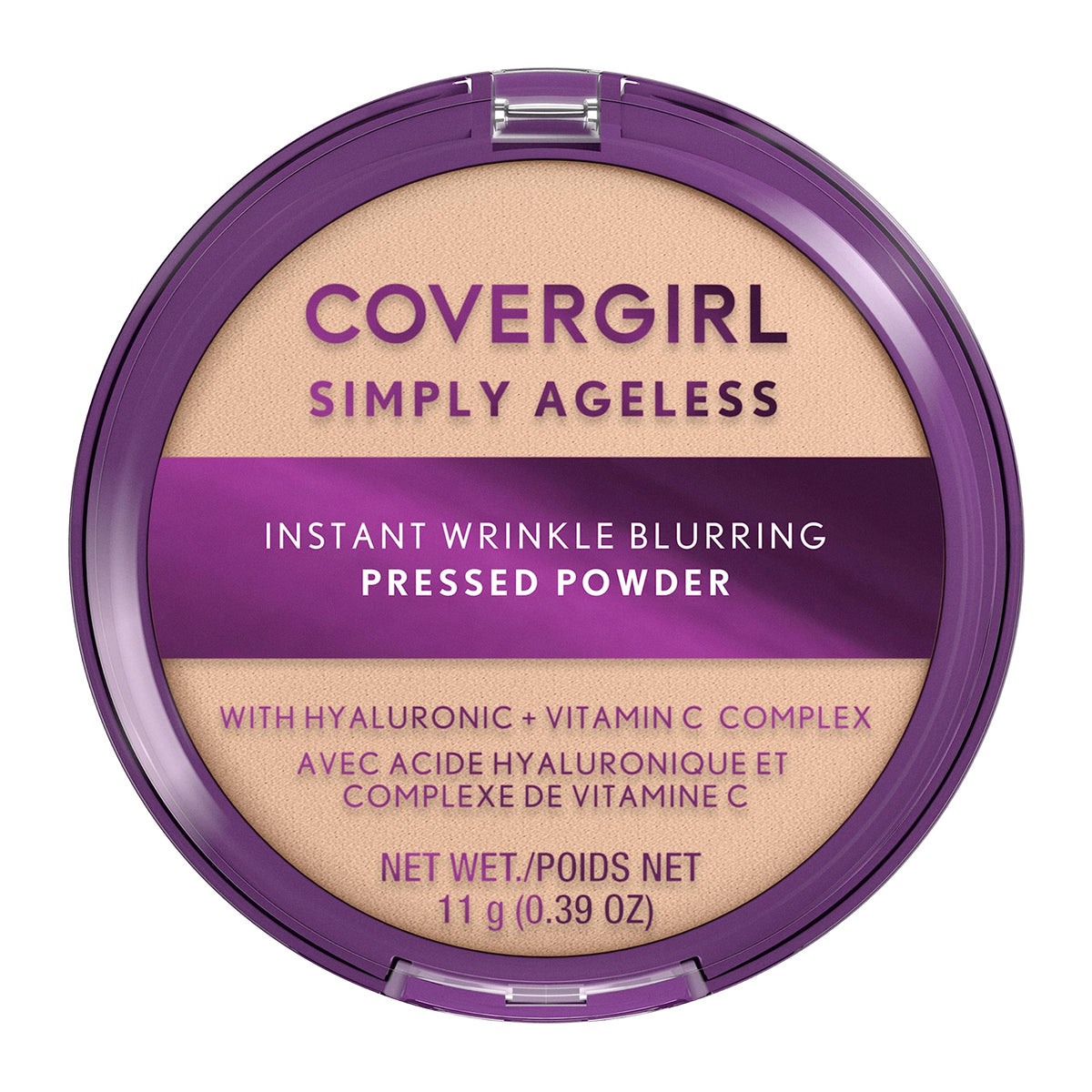 Covergirl compact packaging front view showing product branding and size benefits
