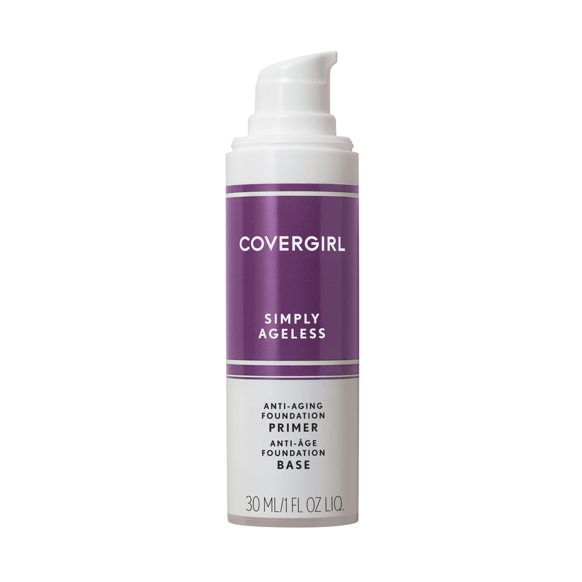 COVERGIRL simply ageless primer front packaging showing clear label and size