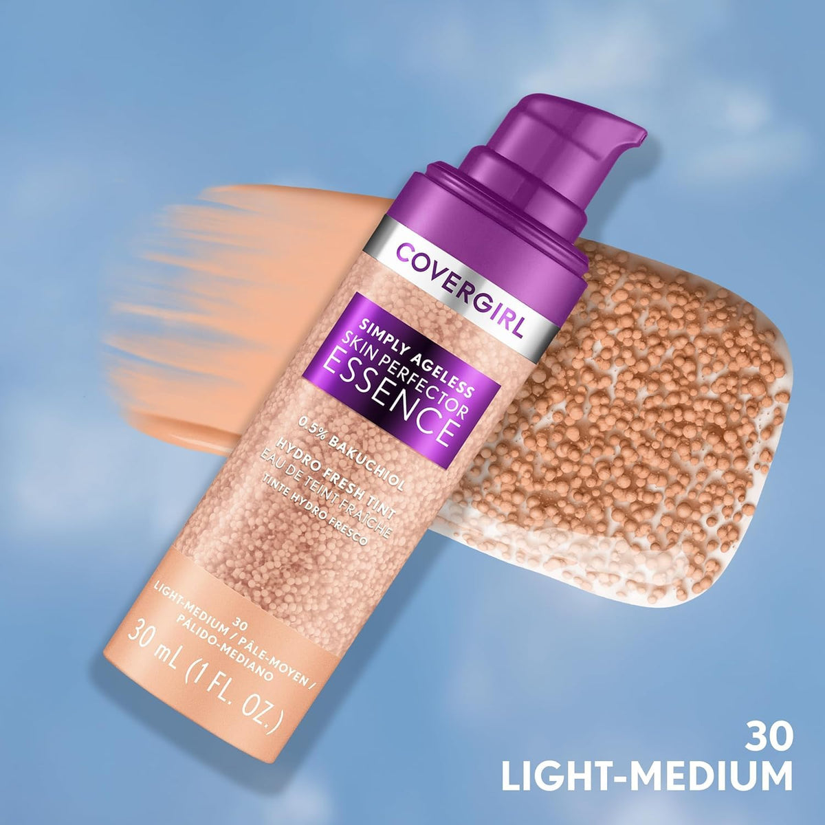 COVERGIRL bottle held in hand showing travel-friendly 1.0 oz size