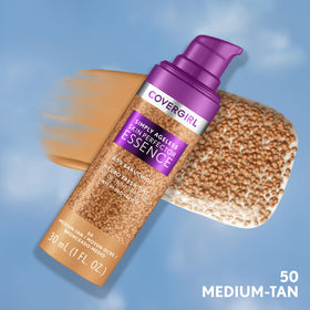 COVERGIRL close-up of gel-serum texture demonstrating lightweight hydration and smooth spreadability