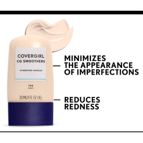 COVERGIRL creamy foundation texture swatch illustrating blendable hydration