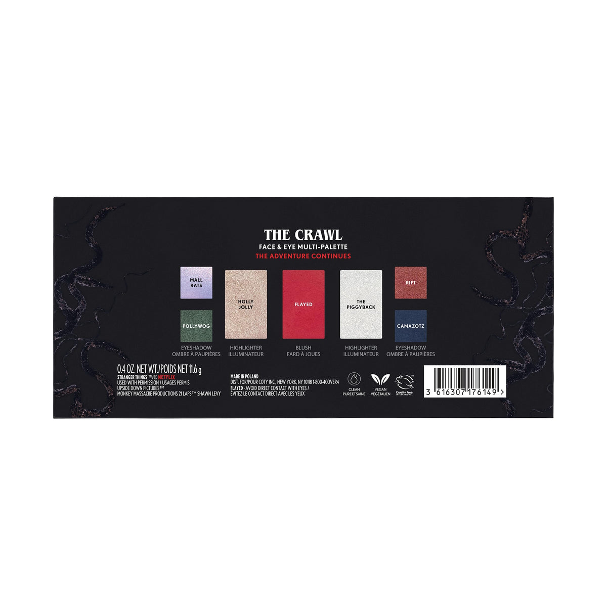 COVERGIRL palette held in hand to show compact size and travel-friendly convenience