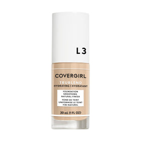 COVERGIRL TruBlend front bottle showing label and shade L3 Natural Ivory benefits even coverage