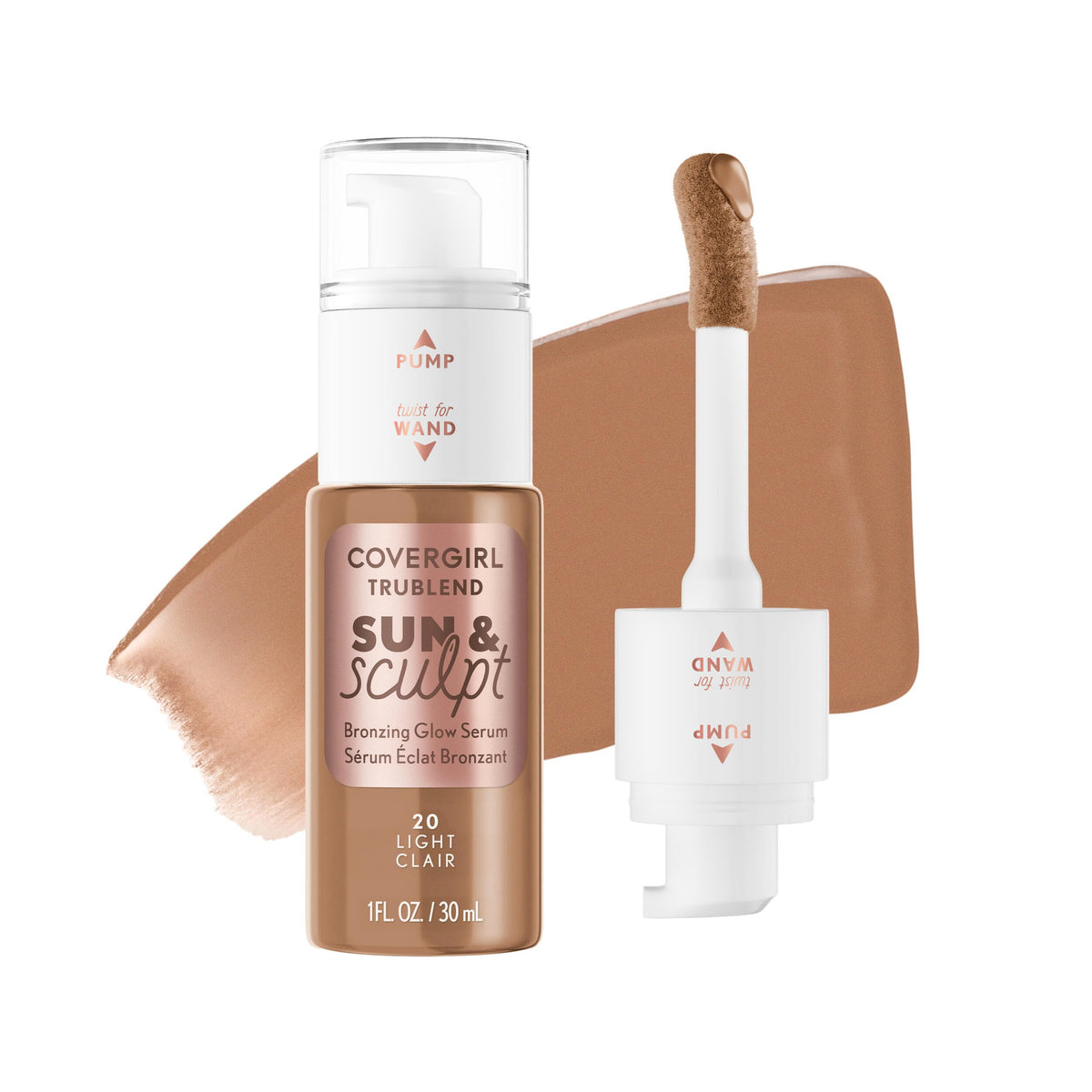 COVERGIRL TruBlend front packaging showing shade 20 Light and applicators for quick selection