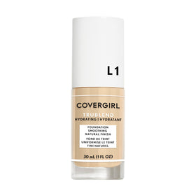 COVERGIRL TruBlend front packaging showing product and shade Ivory L1 benefits seamless finish