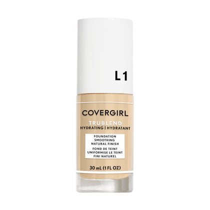 COVERGIRL TruBlend front packaging showing product and shade Ivory L1 benefits seamless finish