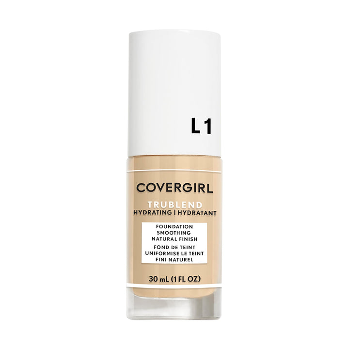 COVERGIRL TruBlend front packaging showing product and shade Ivory L1 benefits seamless finish