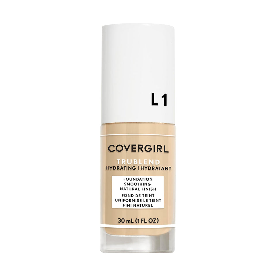 COVERGIRL TruBlend front packaging showing product and shade Ivory L1 benefits seamless finish
