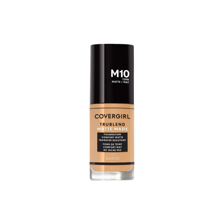 COVERGIRL front packaging of TruBlend Matte Made showing bottle and shade label, clear presentation benefit