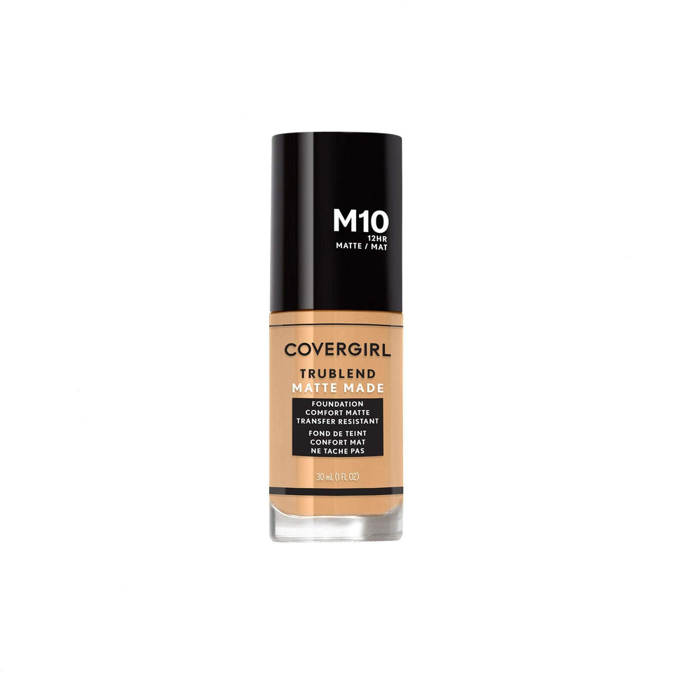 COVERGIRL front packaging of TruBlend Matte Made showing bottle and shade label, clear presentation benefit