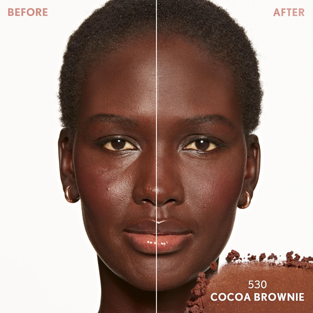COVERGIRL powder on spoon showing fine pigments and coverage