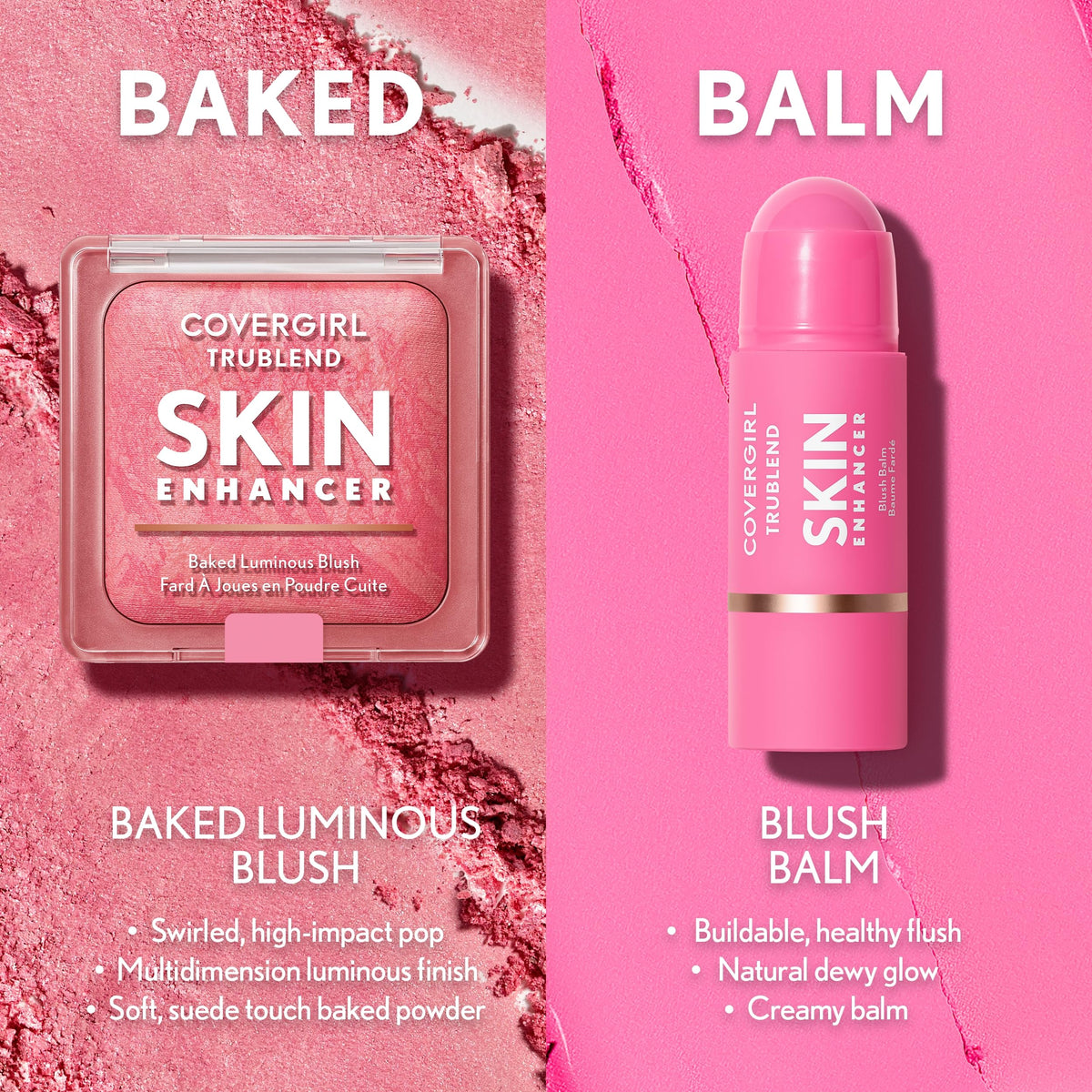 COVERGIRL open compact revealing baked blush and hygienic packaging for easy use