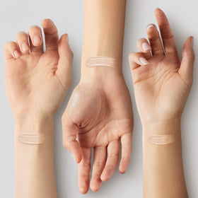 COVERGIRL arm swatches showing M2 medium light and matching benefit