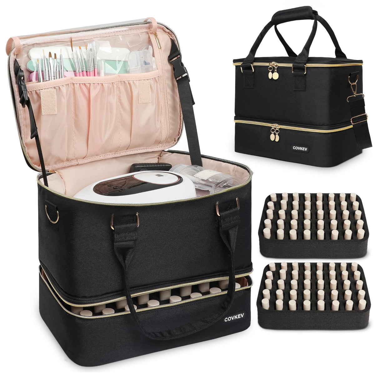 Covkev front view organizer bag shows sleek carrying design and protection