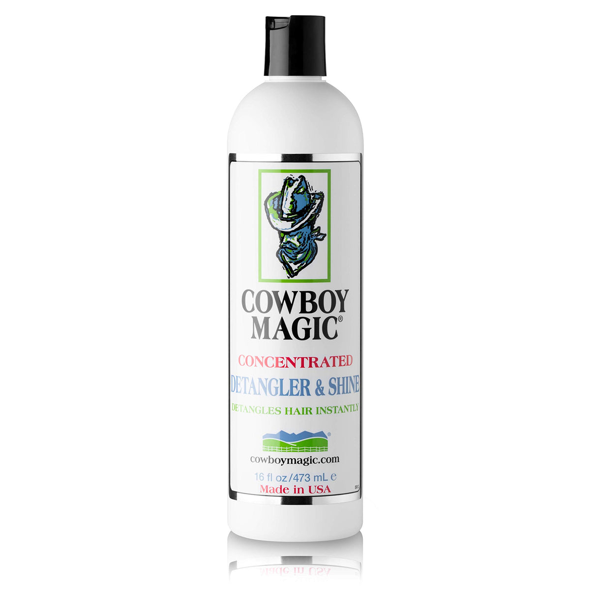 Cowboy Magic bottles next to a hand showing 16 oz size for value